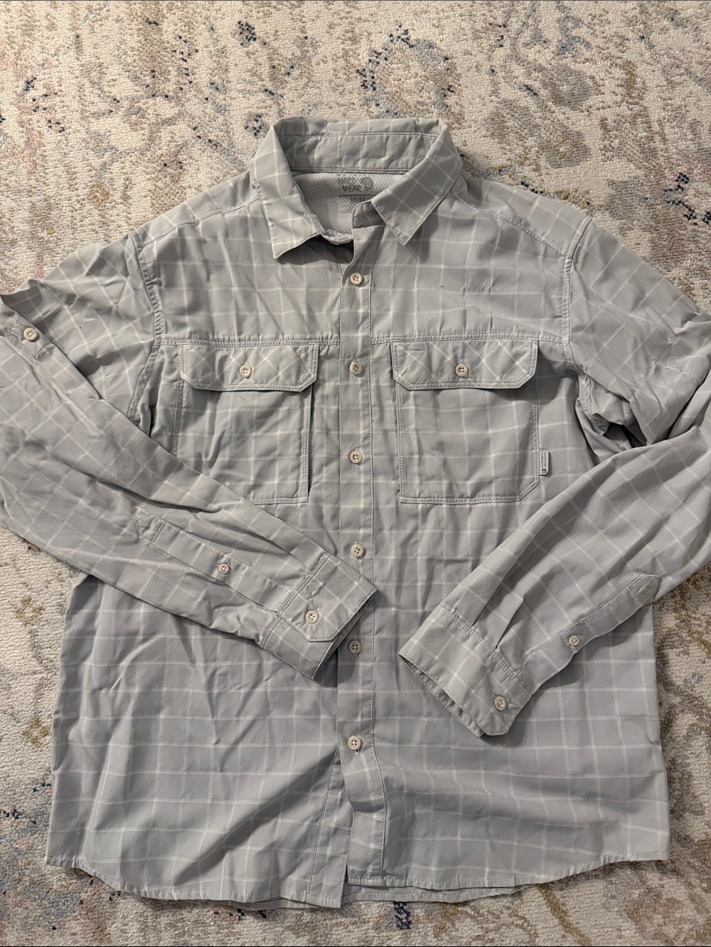 Light Gray Plaid Men's Mountain Hardwear Shirt